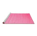 Sideview of Machine Washable Abstract Pink Contemporary Rug, wshcon1081pnk