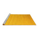 Sideview of Machine Washable Abstract Yellow Contemporary Rug, wshcon1081yw