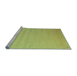 Sideview of Machine Washable Abstract Light Blue Contemporary Rug, wshcon1081lblu