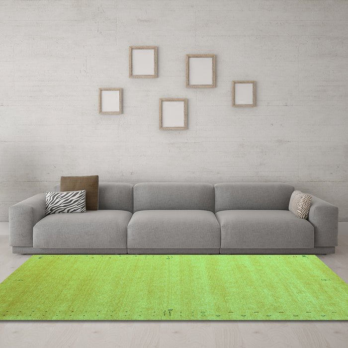 Machine Washable Abstract Turquoise Contemporary Area Rugs in a Living Room,, wshcon1081turq