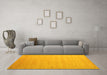 Machine Washable Abstract Yellow Contemporary Rug in a Living Room, wshcon1081yw