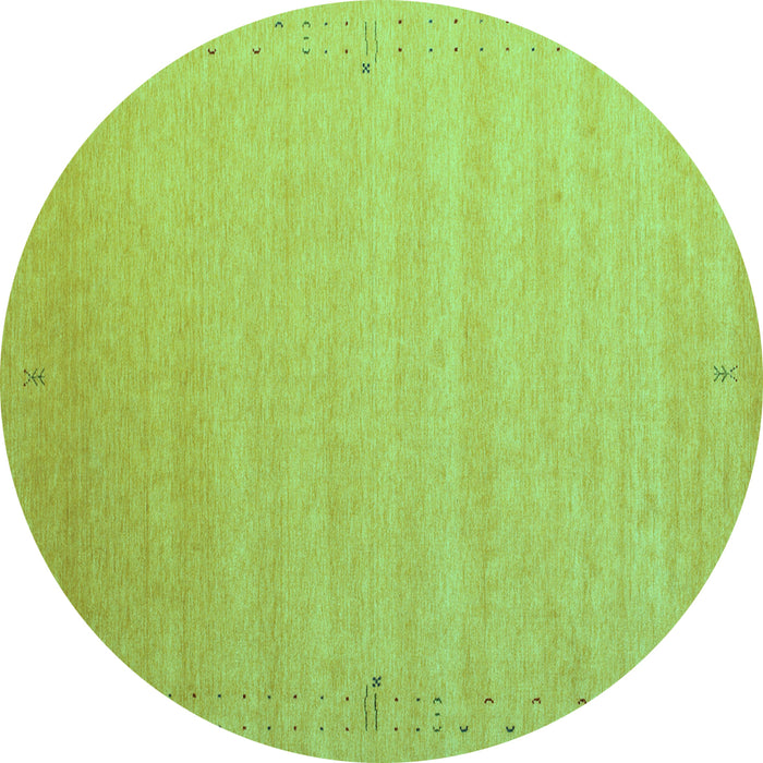 Round Abstract Turquoise Contemporary Rug, con1081turq