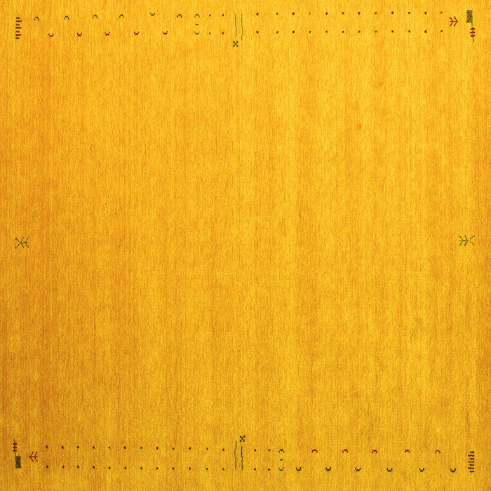 Square Machine Washable Abstract Yellow Contemporary Rug, wshcon1081yw