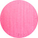 Round Abstract Pink Contemporary Rug, con1081pnk