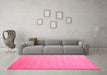 Machine Washable Abstract Pink Contemporary Rug in a Living Room, wshcon1081pnk