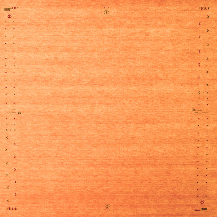 Round Machine Washable Abstract Orange Contemporary Area Rugs, wshcon1081org