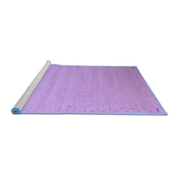 Sideview of Machine Washable Abstract Blue Contemporary Rug, wshcon1081blu