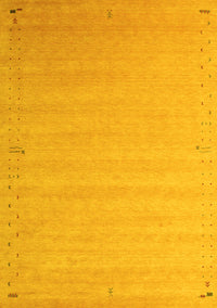 Abstract Yellow Contemporary Rug, con1081yw