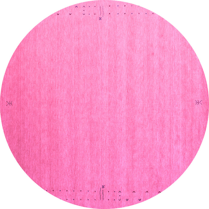 Round Machine Washable Abstract Purple Contemporary Area Rugs, wshcon1081pur