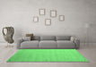 Machine Washable Abstract Emerald Green Contemporary Area Rugs in a Living Room,, wshcon1081emgrn