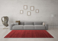 Machine Washable Abstract Red Contemporary Rug, wshcon1082red