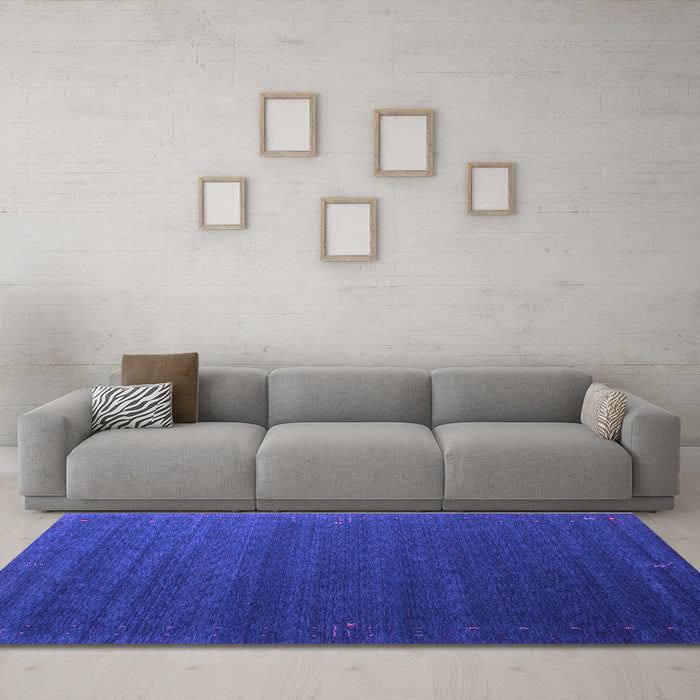 Machine Washable Abstract Purple Contemporary Area Rugs in a Living Room, wshcon1082pur