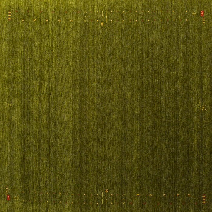 Square Abstract Yellow Contemporary Rug, con1082yw