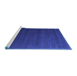Sideview of Machine Washable Abstract Blue Contemporary Rug, wshcon1082blu