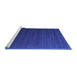 Sideview of Machine Washable Abstract Blue Contemporary Rug, wshcon1082blu