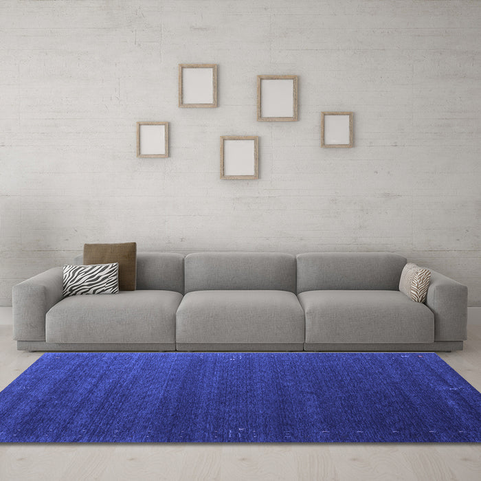 Machine Washable Abstract Blue Contemporary Rug in a Living Room, wshcon1082blu