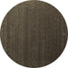 Round Abstract Brown Contemporary Rug, con1082brn