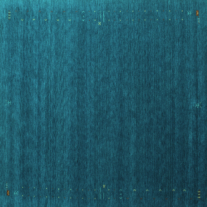 Square Machine Washable Abstract Turquoise Contemporary Area Rugs, wshcon1082turq