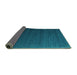 Sideview of Abstract Turquoise Contemporary Rug, con1082turq