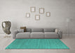 Machine Washable Abstract Turquoise Contemporary Area Rugs in a Living Room,, wshcon1083turq