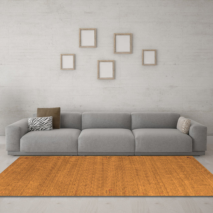 Machine Washable Abstract Orange Contemporary Area Rugs in a Living Room, wshcon1083org