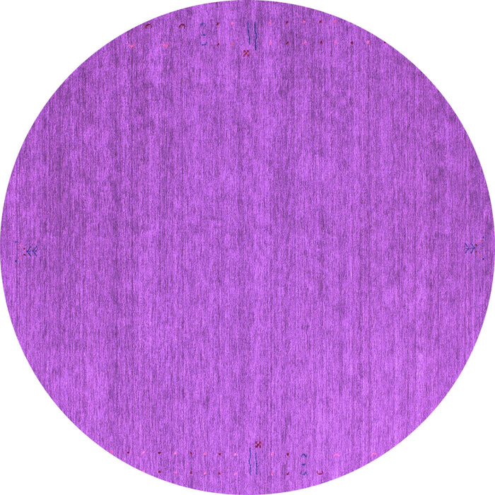 Round Abstract Purple Contemporary Rug, con1083pur