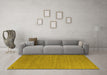 Machine Washable Abstract Yellow Contemporary Rug in a Living Room, wshcon1083yw