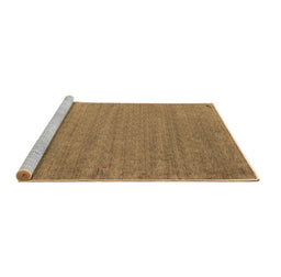 Sideview of Machine Washable Abstract Brown Contemporary Rug, wshcon1083brn
