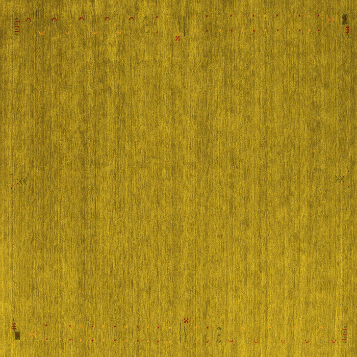 Square Machine Washable Abstract Yellow Contemporary Rug, wshcon1083yw