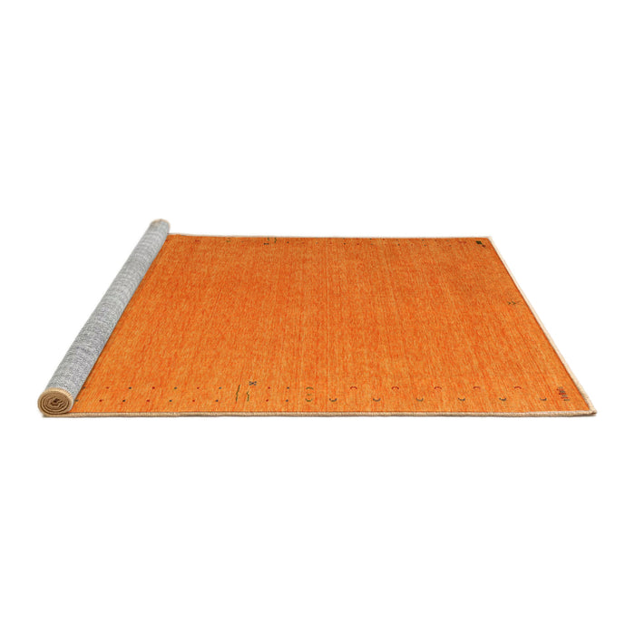 Serging Thickness of Machine Washable Contemporary Orange Red Rug, wshcon1084