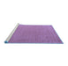 Sideview of Machine Washable Abstract Blue Contemporary Rug, wshcon1084blu