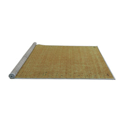 Sideview of Machine Washable Abstract Light Blue Contemporary Rug, wshcon1084lblu