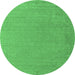 Round Abstract Emerald Green Contemporary Rug, con1084emgrn