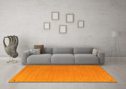 Machine Washable Abstract Yellow Contemporary Rug in a Living Room, wshcon1084yw