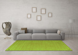 Machine Washable Abstract Green Contemporary Area Rugs in a Living Room,, wshcon1084grn