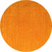 Round Machine Washable Abstract Yellow Contemporary Rug, wshcon1084yw