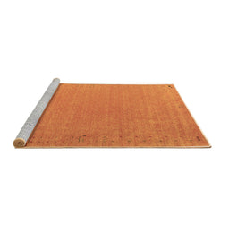 Sideview of Machine Washable Abstract Brown Contemporary Rug, wshcon1084brn