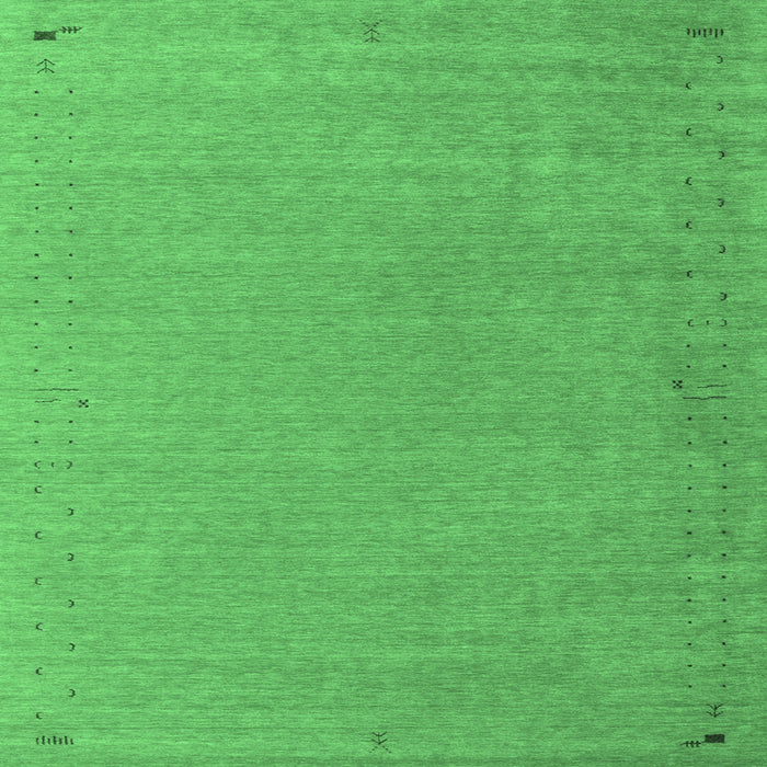 Square Abstract Emerald Green Contemporary Rug, con1084emgrn