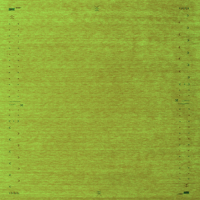 Round Machine Washable Abstract Green Contemporary Area Rugs, wshcon1084grn