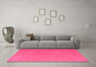 Machine Washable Abstract Pink Contemporary Rug in a Living Room, wshcon1084pnk
