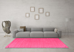 Machine Washable Abstract Pink Contemporary Rug in a Living Room, wshcon1084pnk