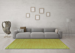 Machine Washable Abstract Turquoise Contemporary Area Rugs in a Living Room,, wshcon1084turq