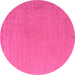 Round Abstract Purple Contemporary Rug, con1084pur