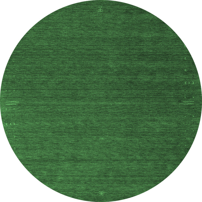 Round Abstract Emerald Green Contemporary Rug, con1085emgrn