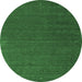 Round Abstract Emerald Green Contemporary Rug, con1085emgrn