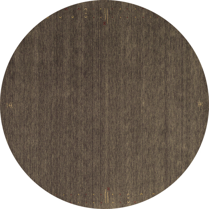 Round Machine Washable Abstract Brown Contemporary Rug, wshcon1085brn