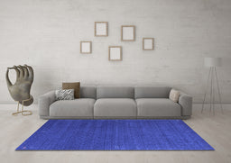 Machine Washable Abstract Blue Contemporary Rug in a Living Room, wshcon1085blu