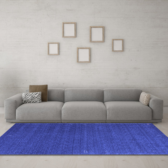 Machine Washable Abstract Blue Contemporary Rug in a Living Room, wshcon1085blu