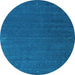 Round Abstract Light Blue Contemporary Rug, con1085lblu