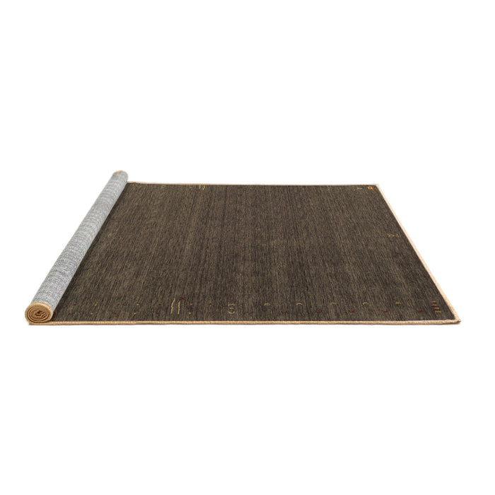 Sideview of Machine Washable Abstract Brown Contemporary Rug, wshcon1085brn